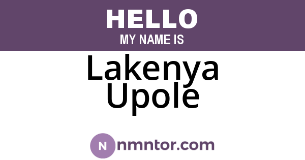 Lakenya Upole