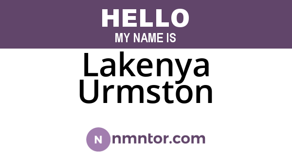 Lakenya Urmston