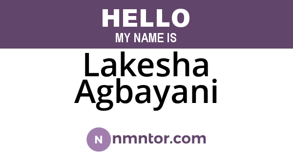 Lakesha Agbayani