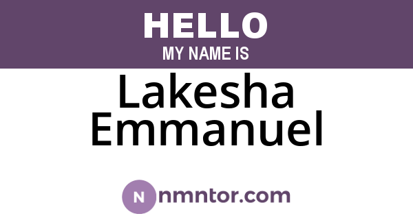 Lakesha Emmanuel