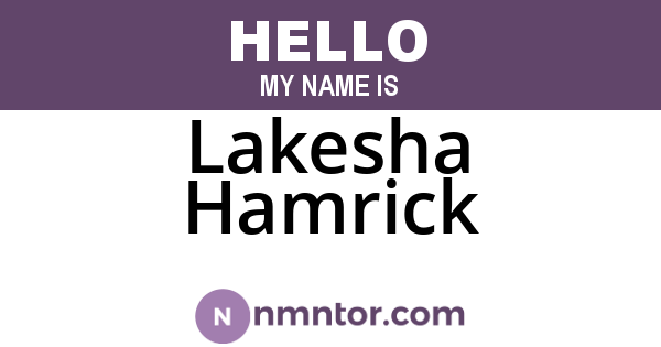 Lakesha Hamrick