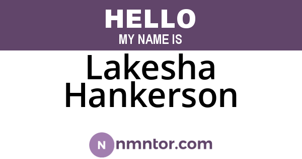 Lakesha Hankerson