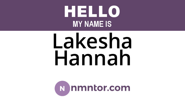 Lakesha Hannah