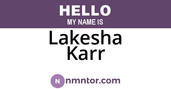 Lakesha Karr