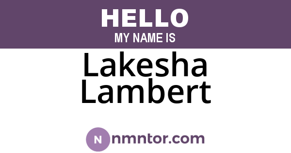 Lakesha Lambert
