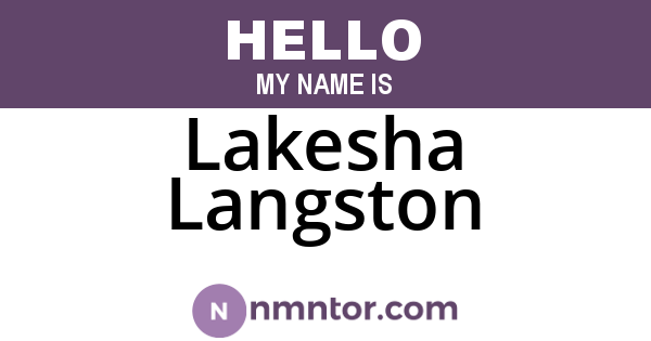 Lakesha Langston