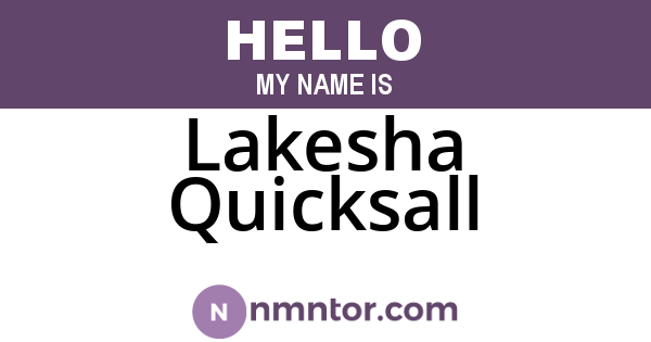 Lakesha Quicksall