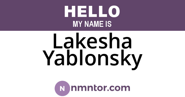Lakesha Yablonsky