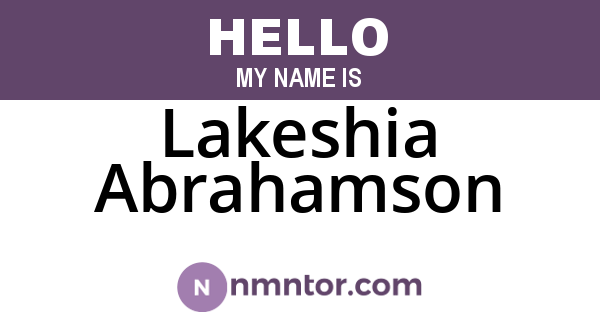 Lakeshia Abrahamson