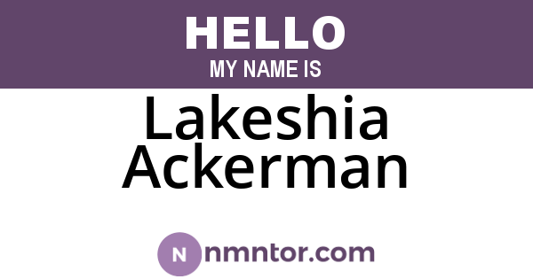 Lakeshia Ackerman