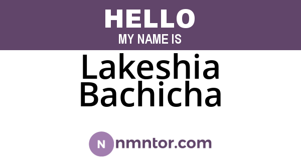 Lakeshia Bachicha