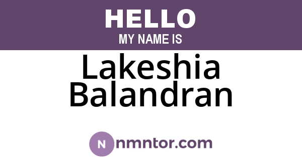 Lakeshia Balandran