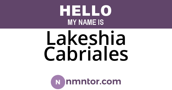 Lakeshia Cabriales