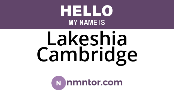 Lakeshia Cambridge