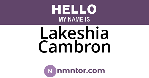 Lakeshia Cambron