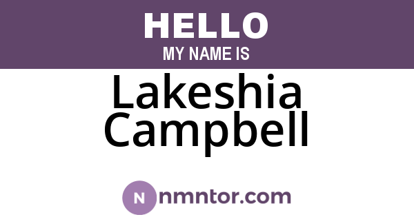 Lakeshia Campbell