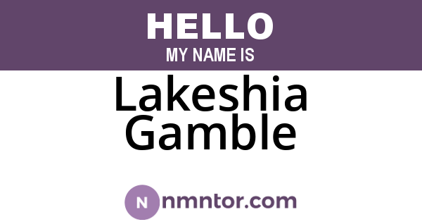 Lakeshia Gamble