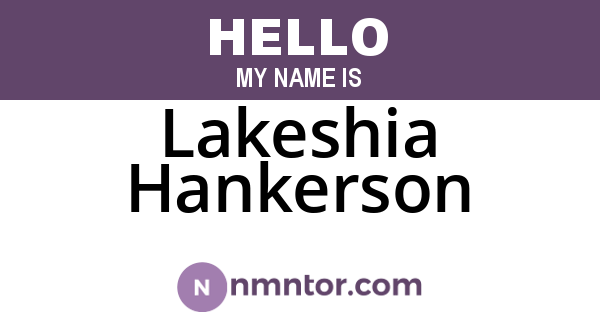 Lakeshia Hankerson