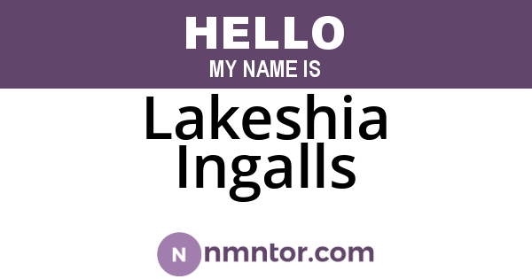 Lakeshia Ingalls