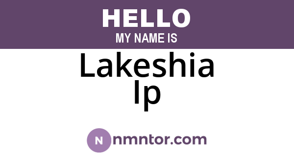 Lakeshia Ip