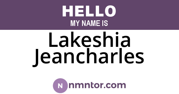 Lakeshia Jeancharles