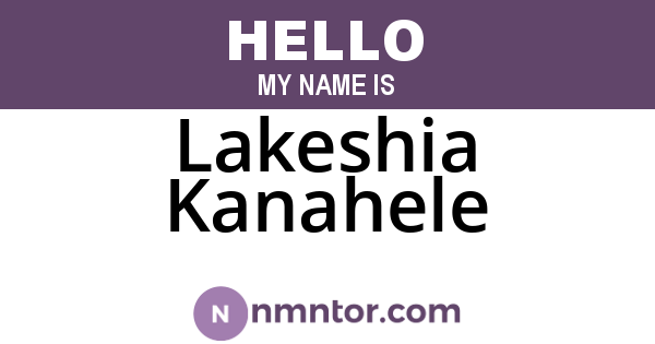 Lakeshia Kanahele