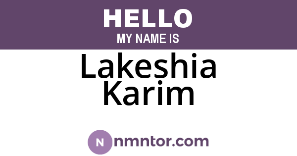 Lakeshia Karim