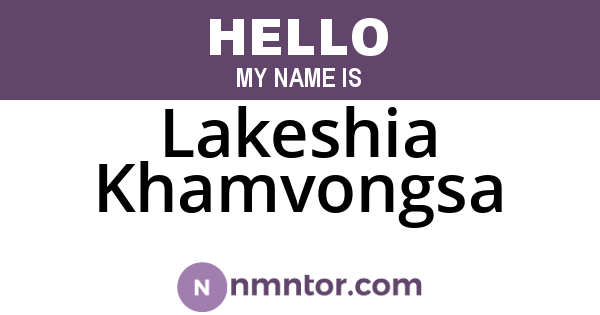 Lakeshia Khamvongsa
