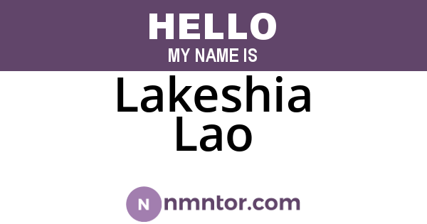 Lakeshia Lao