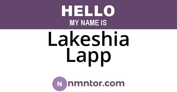 Lakeshia Lapp