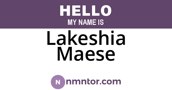 Lakeshia Maese