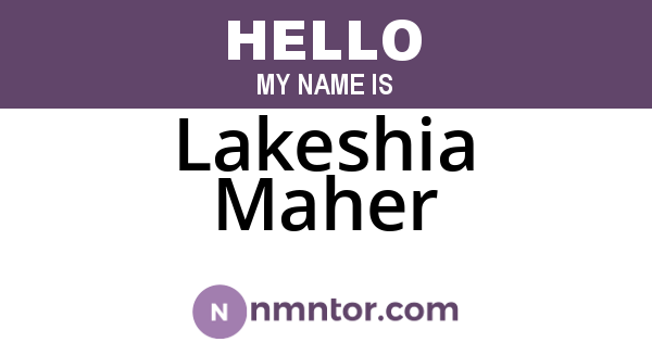 Lakeshia Maher