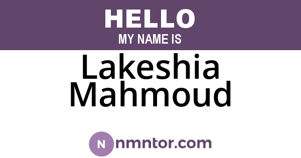Lakeshia Mahmoud