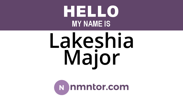 Lakeshia Major