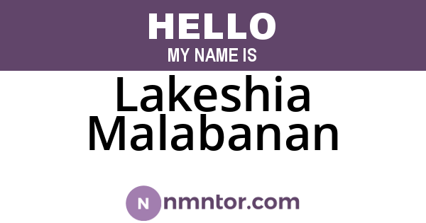 Lakeshia Malabanan