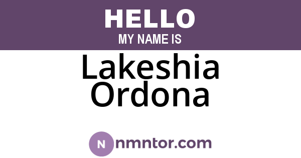 Lakeshia Ordona