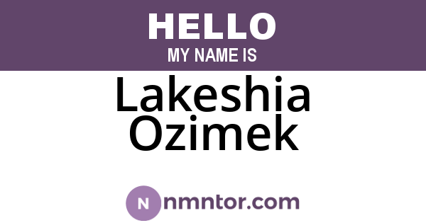 Lakeshia Ozimek