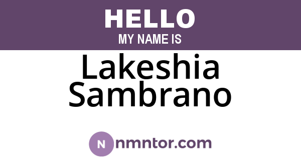 Lakeshia Sambrano