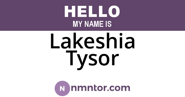 Lakeshia Tysor