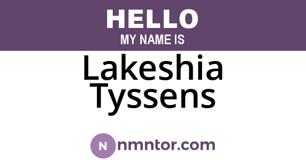 Lakeshia Tyssens