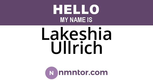 Lakeshia Ullrich