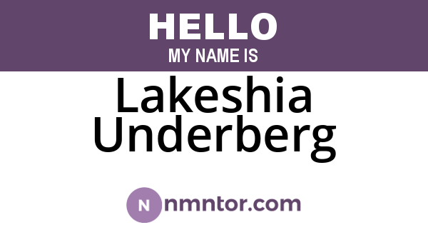Lakeshia Underberg