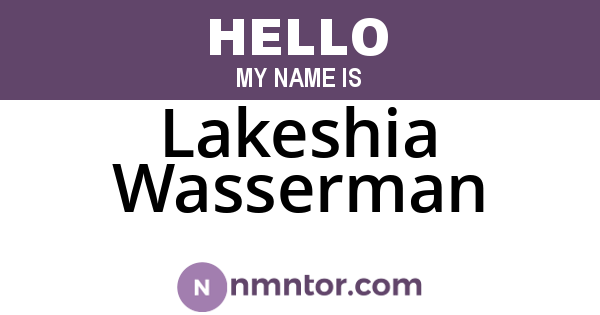 Lakeshia Wasserman