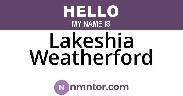 Lakeshia Weatherford