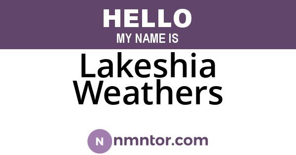 Lakeshia Weathers
