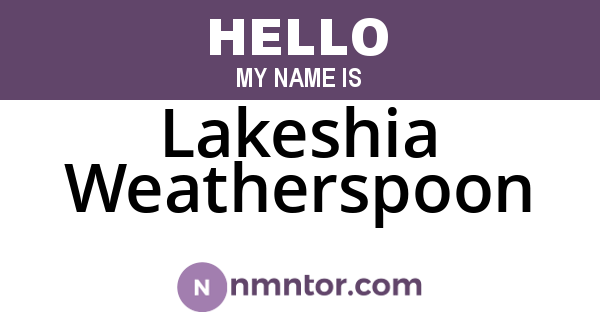 Lakeshia Weatherspoon
