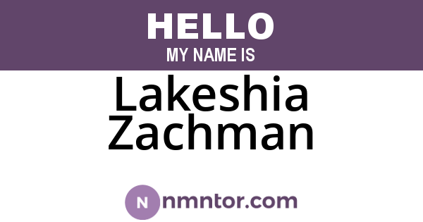 Lakeshia Zachman