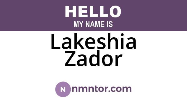 Lakeshia Zador