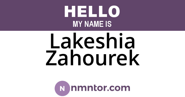 Lakeshia Zahourek