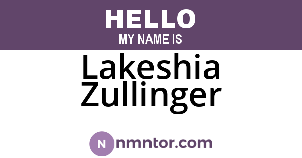 Lakeshia Zullinger